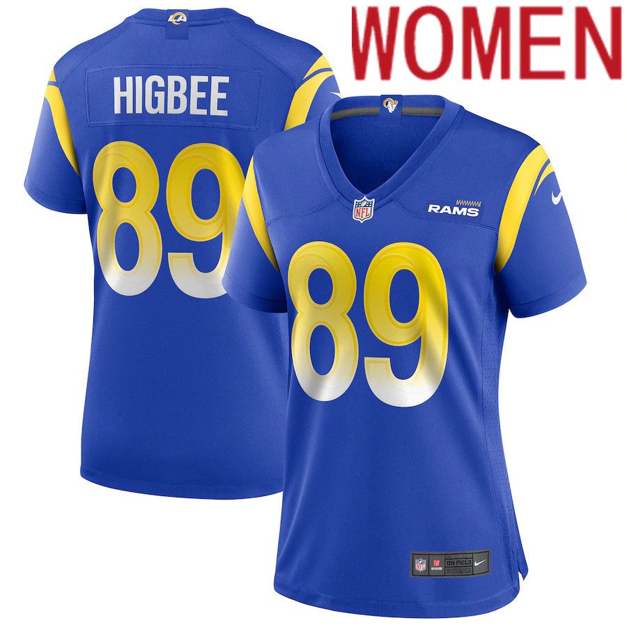 Women Los Angeles Rams 89 Tyler Higbee Nike Royal Game Player NFL Jersey